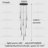 Nordic Minimalist Chandelier Home Decor Living Room Loft Chandelier Interior Lighting Duplex House Villa LED Stair Pendant Light