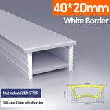 Light Strip Silicone Tube LED Diffuser Flexible Black and White Lampshade with Edge Contour Light Mask Plate Cover