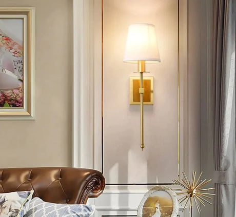 American Copper Wall Lamp Gold Bedroom Bedside Wall Decoration Light Living Room Background Villa Aisle Corridor Wall Sconces