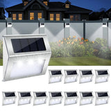 Stainless Steel Solar LED Deck Lights - Waterproof Outdoor Step & Stair Lamp for Backyard, Fence & Patio Pathway