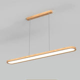 Modern LED pendant light above dining table living room bar front desk dining room wooden strip light,indoor lighting fixtures