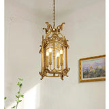 Luxury Copper Glass Corridor Aisle Restaurant Bar Shop Cylinder Solder Birdcage Chandelier Lamp D30cm H62cm Candle Hanging Light
