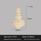 Double-Storey House Living Room Chandelier Hollow And Luxurious Modern And Retro Crystal Lamp-Style Multi-Story Villa Hall Light