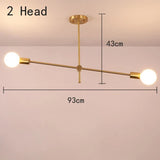 Nordic Iron Gold Pendant Lamp - Geometric LED Light for Dining Room