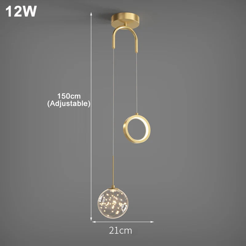 Nordic Luxury Crystal LED Chandelier Double Head Long Line Hanging Lamp For Home Decors Restaurant Bar Bedroom Pendant Lights