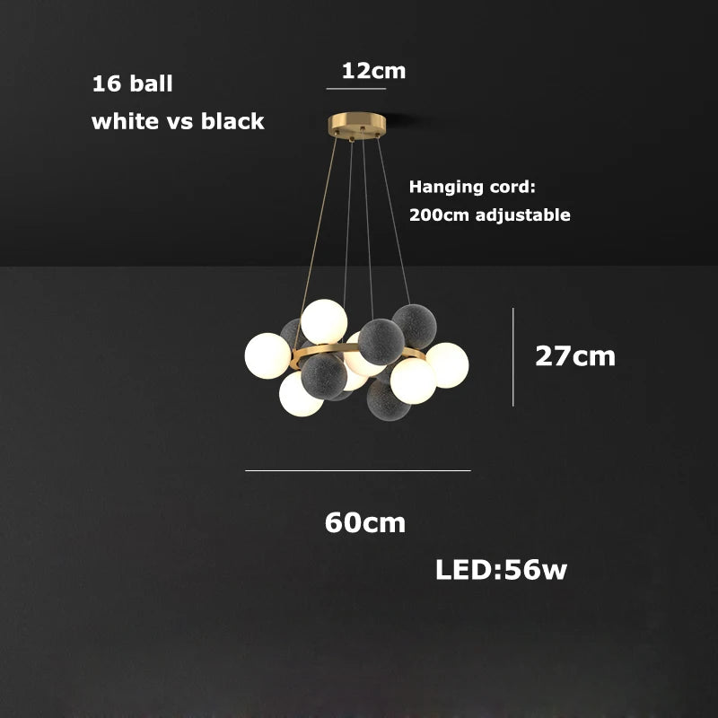 2026 Modern Glass Bubble Chandelier - Dimmable Art Deco Hanging Lamp