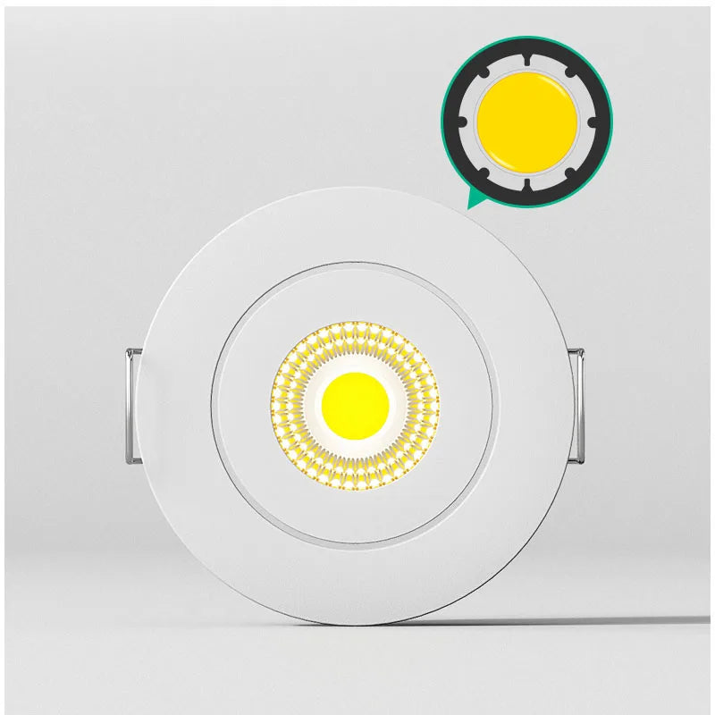 Dimmable Led Downlight COB Ceiling Spot Light 3w 85-265V Recessed Indoor Ceil Lamp Angle Adjust Under Cabinet Jewellery Wardrobe