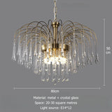 Artpad Retro French Branch Colorful Crystal Chandeliers for Living Room Romantic Raindrop Coloful Crystal Hanging Pendant Light