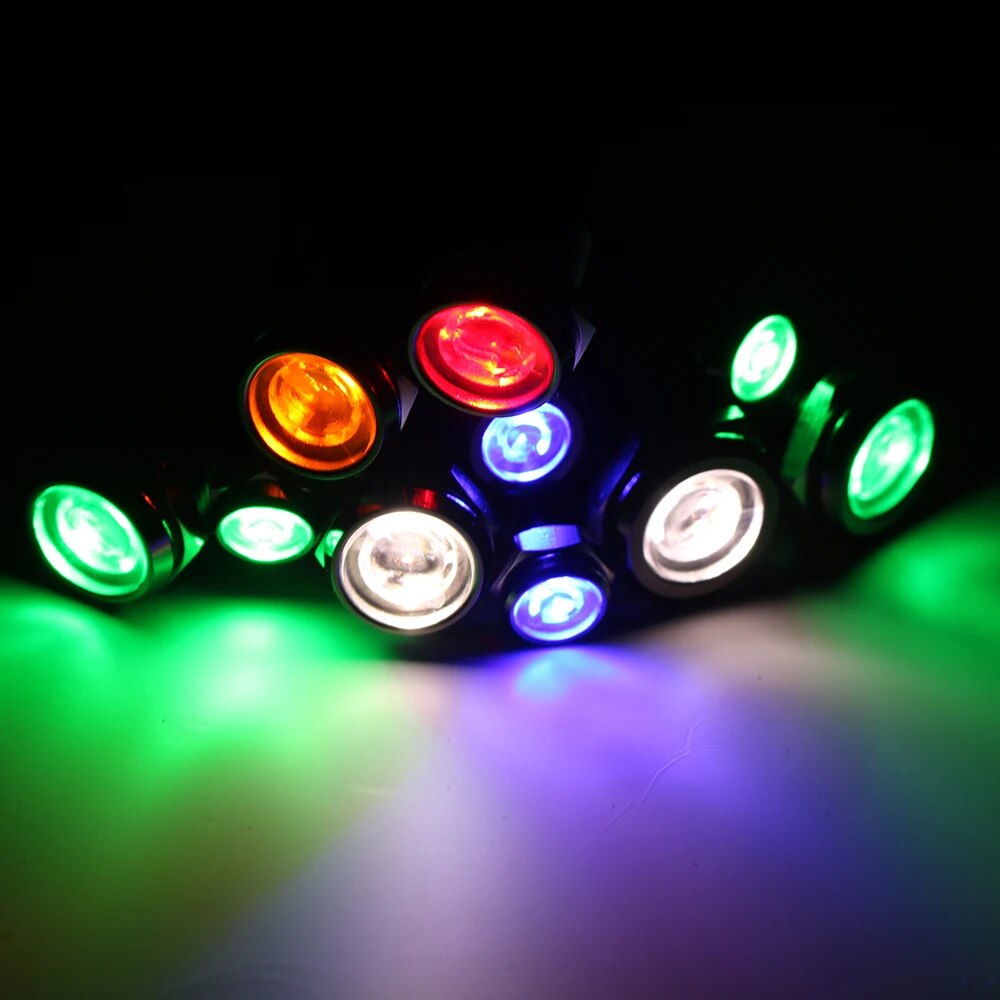 6mm Plastics LED Waterproof Black Indicator Light Signal Lamp Wire 3V 6V 12V 24V 110V 220V AC/DC