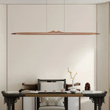 Zen-Style Ancient-Style Black Walnut Solid Wood Long Strip Lamp For Restaurant New Chinese-Style Tea Room - Office Pendant Lamp