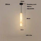Elevate Your Dinning Room With Our Marble Cylinder Led Pendant Light Dimming Function White Linear Alabaster Gold Silver