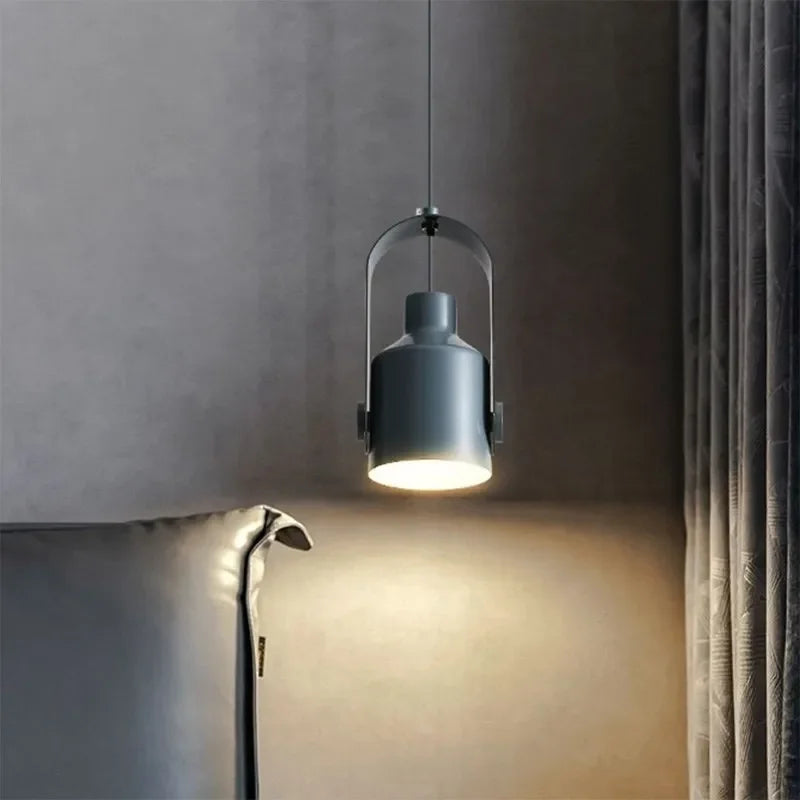 Nordic LED Pendant Light Macaron Iron Hanging Lamp For Bedroom Living Room Study Bedside Dining Room Illumination Fixture Luster's