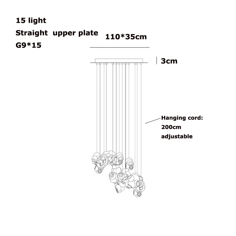 2026 New Trend Home Decoration Geometric Glass G9 LED Chandelier Lighting Lustre Para Sala Estar For Living Room Dinning Room