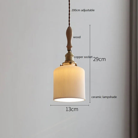 Butterfly Ceramic LED Pendant Lamp Beside Wooden Handle Copper Socket Home Decors Bedroom Dining Living Room Light Hang lamp