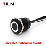 19mm 20A Push Button Switch - IP66 Waterproof Metal LED Light