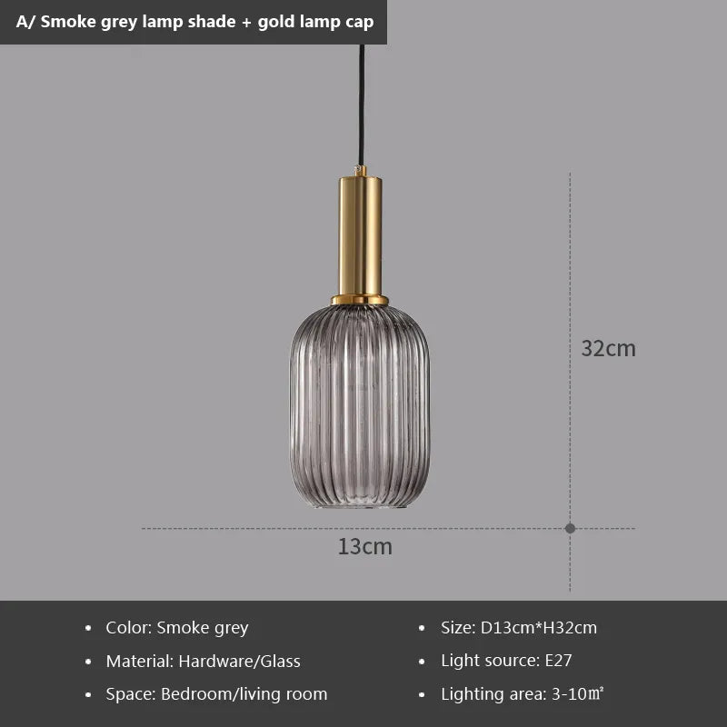 Nordic Retro restaurant colorful Glass pendant lights Creative living room Lamp Simple bedside lamp LED E27 light