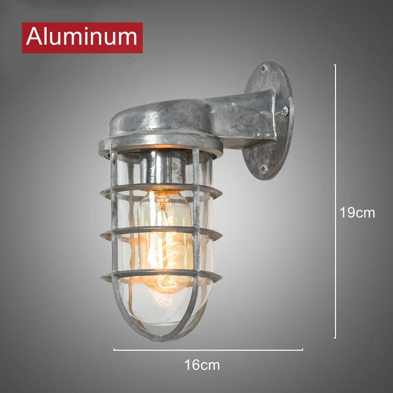 Retro Industrial Wall Lamp for Loft Coffee Bar Corridor Aisle Waterproof Outdoor Sconce Antique E27 Exterior Led Lights Fixture