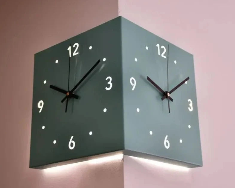 Home Decorative Corner Clock Wall Clock Living Room Creative Simple Modern Wall Clock Punch-free Fashion Sun Corner Clock