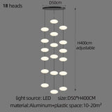 Modern Led staircase chandelier living room hanging light designer Villa duplex building  oval string attic pendant lighting