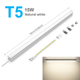 Energy-Saving T5/T8 LED Tube Light (15W/25W, AC220V) with EU/US Plug Cable - Fluorescent Replacement for Shop & Exhibition Hall