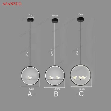 Nordic modern LED pendant lights Vintage loft bird chandeliers bedroom kitchen Dining room home decors Hanging lamp luminaire