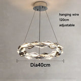 Chrome Modern Crystal Chandelier - Luxury LED Hanging Light for Living Room