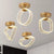 Modern LED Ceiling Lamp Creative Nordic Home Decors Lights For Living Room Corridor Hallway Aisle Cloakroom Black Gold  Lutre