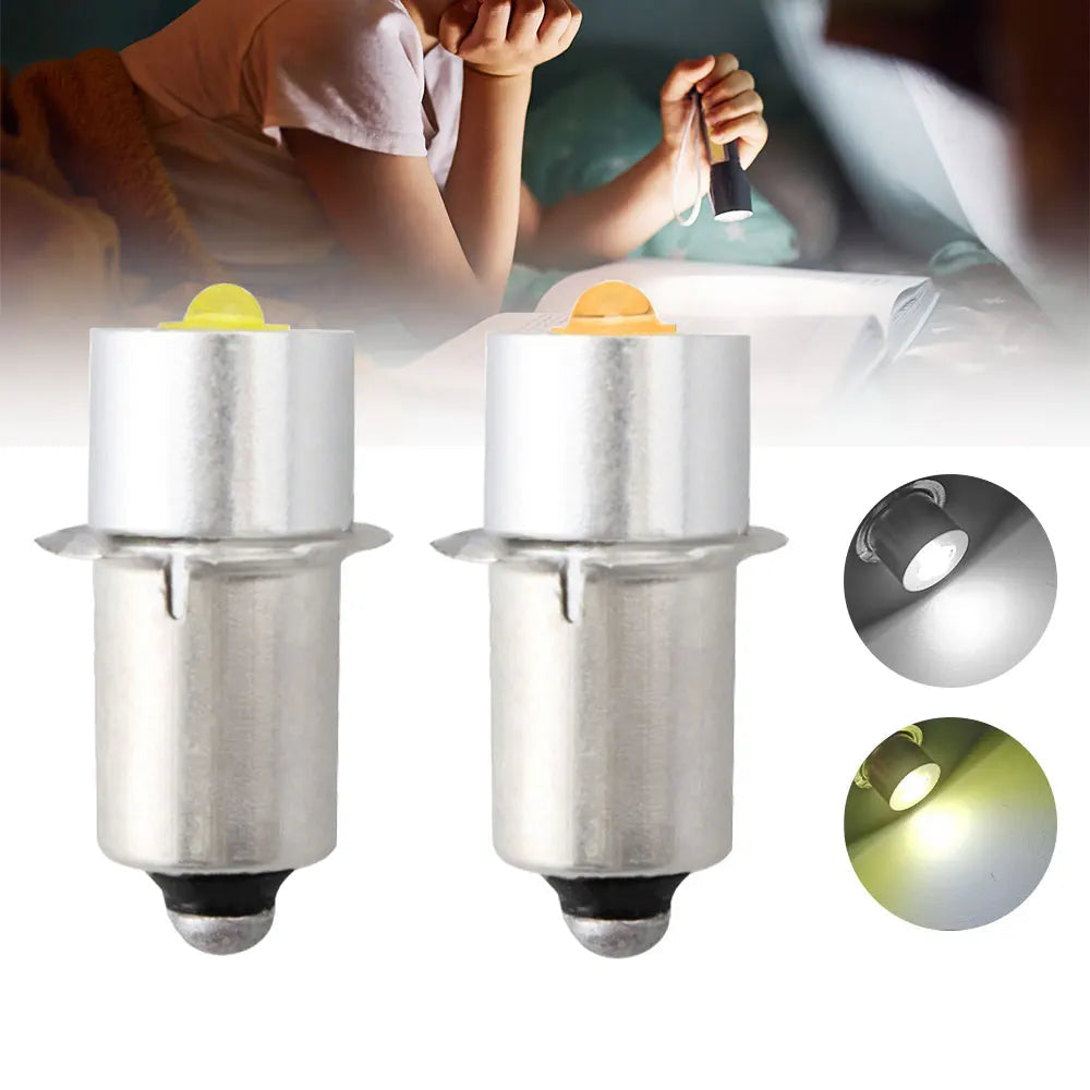 P13.5S E10 BA9S 3W 5W LED Upgrade Bulbs - 6500K White Maglite Flashlight Replacement