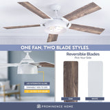 Bright White Remote Control Ceiling Fan, 5 Blades Ceiling Fans Room Decor Home Fan  Ceiling Fan with Led Light