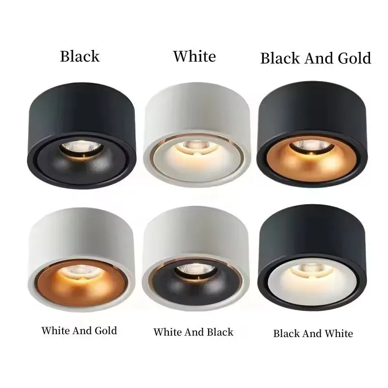 Round Surface Mounted LED Downlights 7W 12W 15W 18W Mounted Ceiling Lamps Spot Light 110V/220V driverless LED DownLight