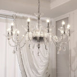 French Luxury Candle E14 Chandelier Decor Living Room Creamy Style Pendant Light Romantic Bedroom Hanging Lamp Led Luminarias