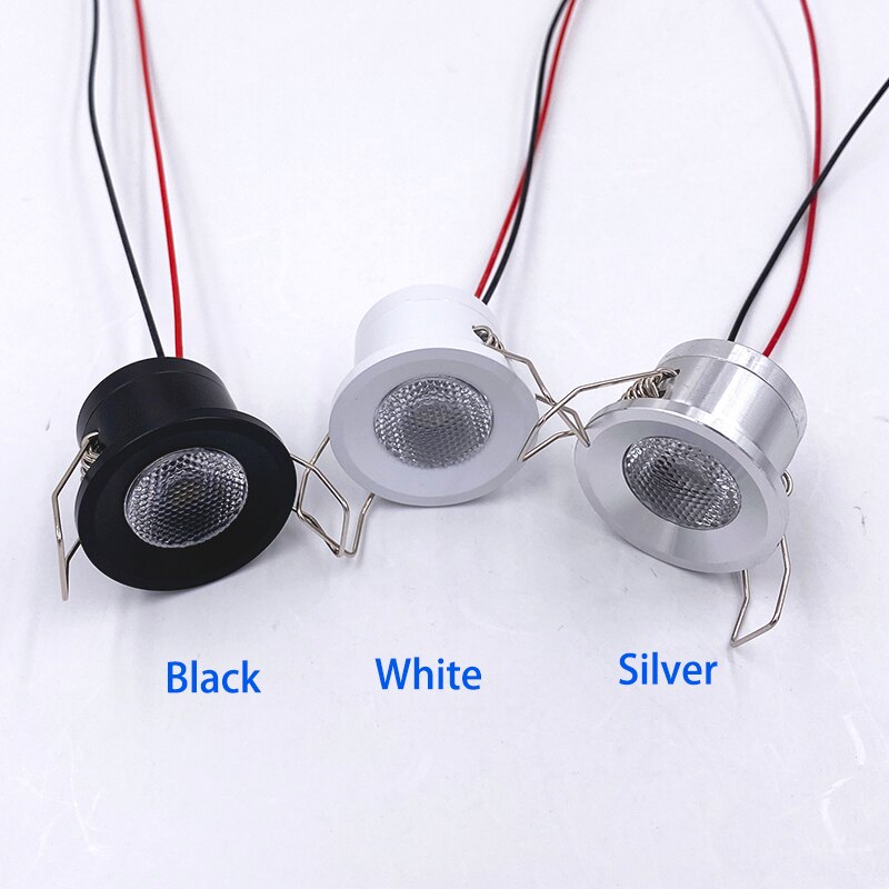 1W 30 degree embedded ceiling light DC12V small spot light bedroom kitchen cabinet jewelry display cabinet LED downlights
