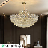Luxury Crystal Chandeliers High-end Hanging Chandelier Villa Living Room Hall Lighting Lustre Dining Table Pendant Ceiling Lamp