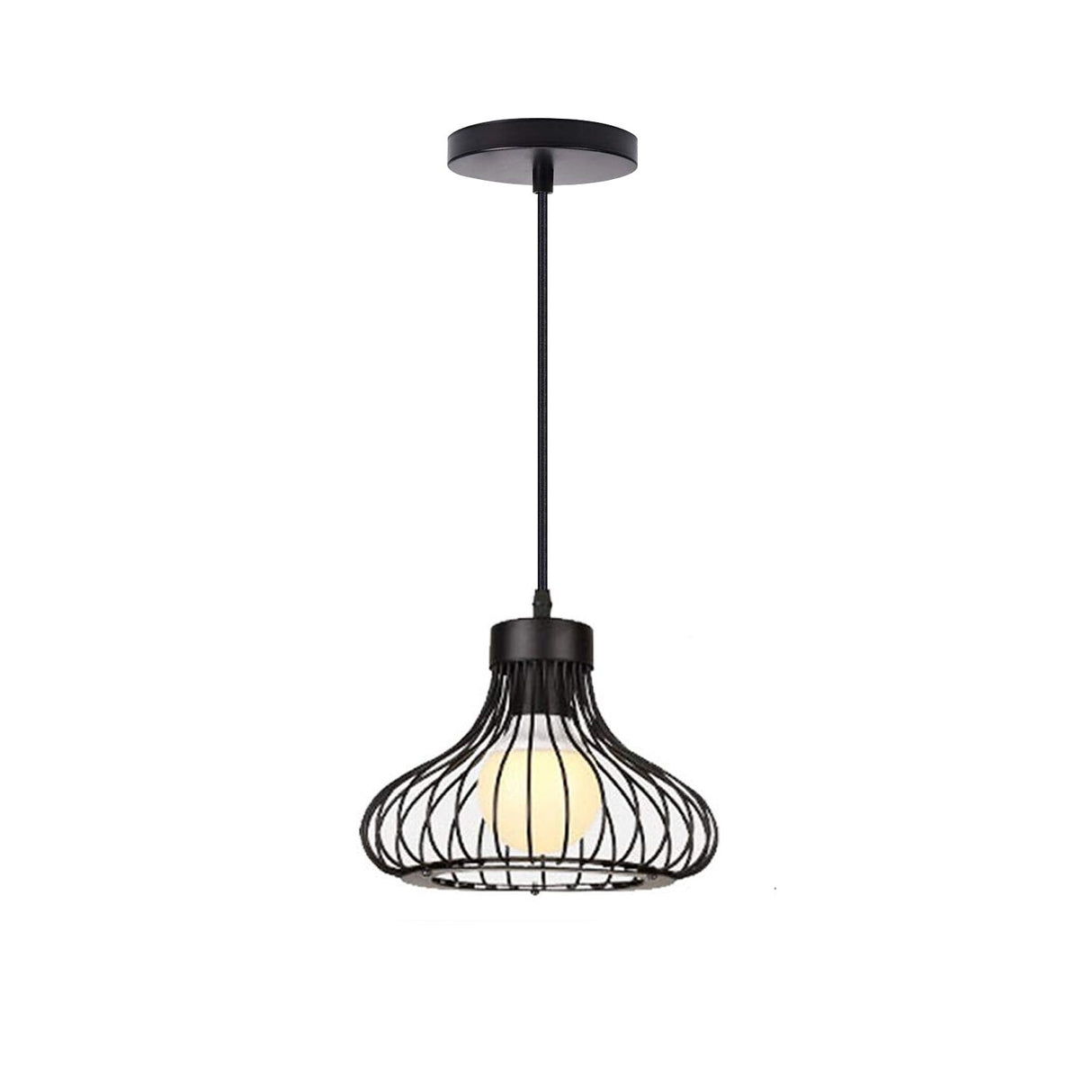 Modern Cage Pendant Light E27 Iron Minimalist Vintage Scandinavian Loft Pyramid Pendant Lamp Metal Hanging Ceiling Lamp Fixtures