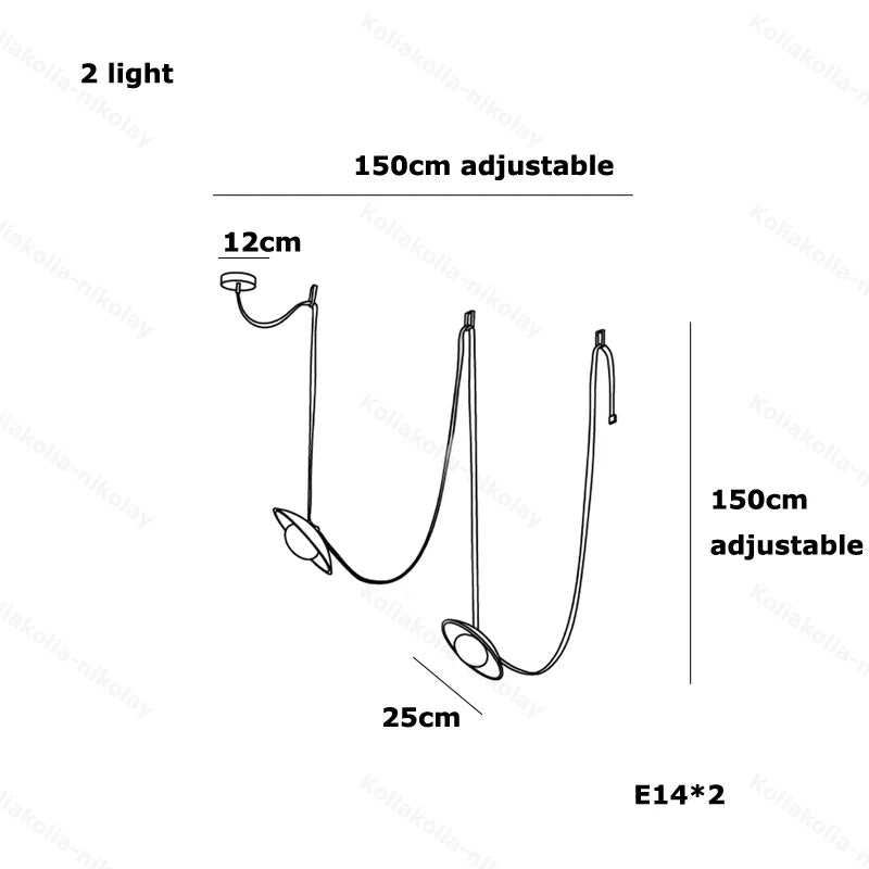 DIY Long Leather Textile Belt Flexible Dimmable LED 2026 Pendant Light Chandelier Lighting Hanging Lamp For Dinning Room