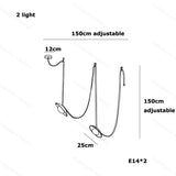 DIY Long Leather Textile Belt Flexible Dimmable LED 2026 Pendant Light Chandelier Lighting Hanging Lamp For Dinning Room