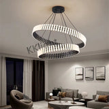 Modern New Simple Duplex LED Chandelier Bedroom Living Dining Room Decoration Art Ring Pendant Lamp Luster Fixture Indoor Lighti