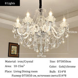 Luxury Home Crystal Chandeliers Villa Lighting for Living Room Decorate LED Ceiling Pendant Lights Indoor Hanging Lights Fixture