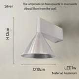 Italian Designer's Minimalist Aluminum Bedside Wall Lamp Corridor Staircase Background Wall Conical Geometric Warm Wall Lamp
