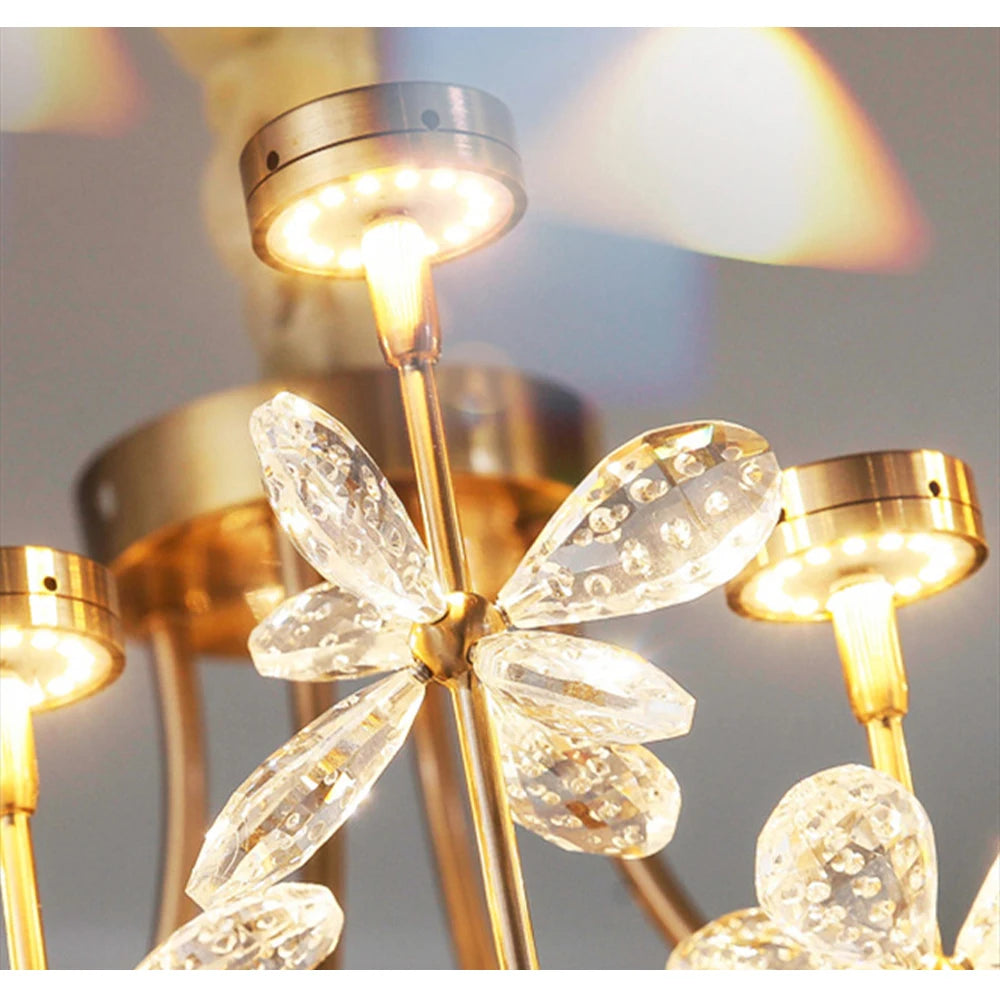 Luxury Crystal Butterfly Chandeliers 2024 New Modern LED Dimmable Lustres Pendant Lamps Home Decor Suspension Luminaire Lampen