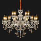 Luxurious Crystal Chandelier Lights 15 Arms K9 Crystal Ceiling Pendant E12 Lamps For Home Living Room Hotel Lobby