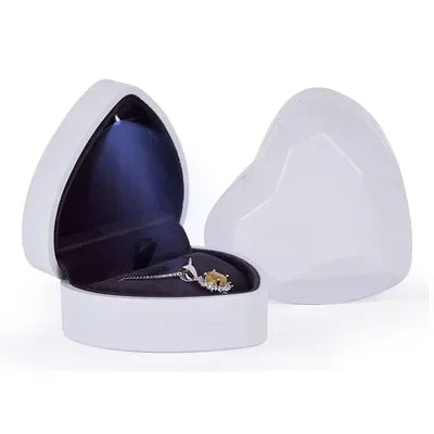 Creative Heart-Shaped LED Light Jewelry Box - High-End Proposal & Ring Display Case