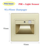 Night Foyer Intelligent Lamp PIR Motion Detector Sensor COB LED Stair Light Recessed Step Ladder Kitchen Foyer Wall Footlight