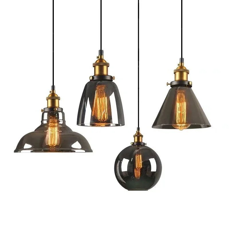 Clear Gray Amber Colour Vintage Pendant Lights Dining Glass Hanging Lamp Russia Loft Luminaire Modern Bedroom Light Fixture