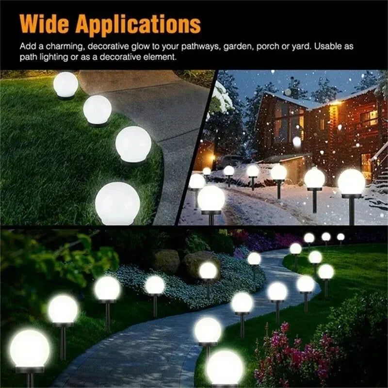 Solar Powered LED Bulb Lamp Energy Light Waterproof Outdoor Yard Light Street Solar Panel Ball Lights Lawn Garden Decorative