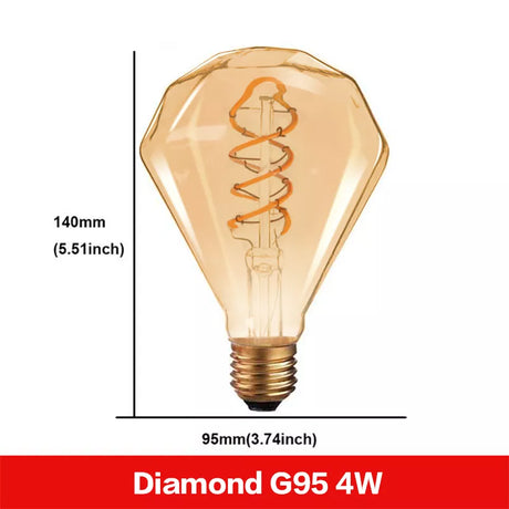 E27 LED Bulb 220V Dimmable Vintage Spiral LED Filament Light Bulb A19 4W Retro Incandescent Decoration Led Lighting Lamp Ampoule
