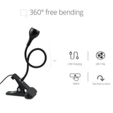 Book Reading LED Lamp Table Lights Bedside Lighting With Holder Clip Flexible Angle Adjustable 5V USB Powered Aluminum Alloy