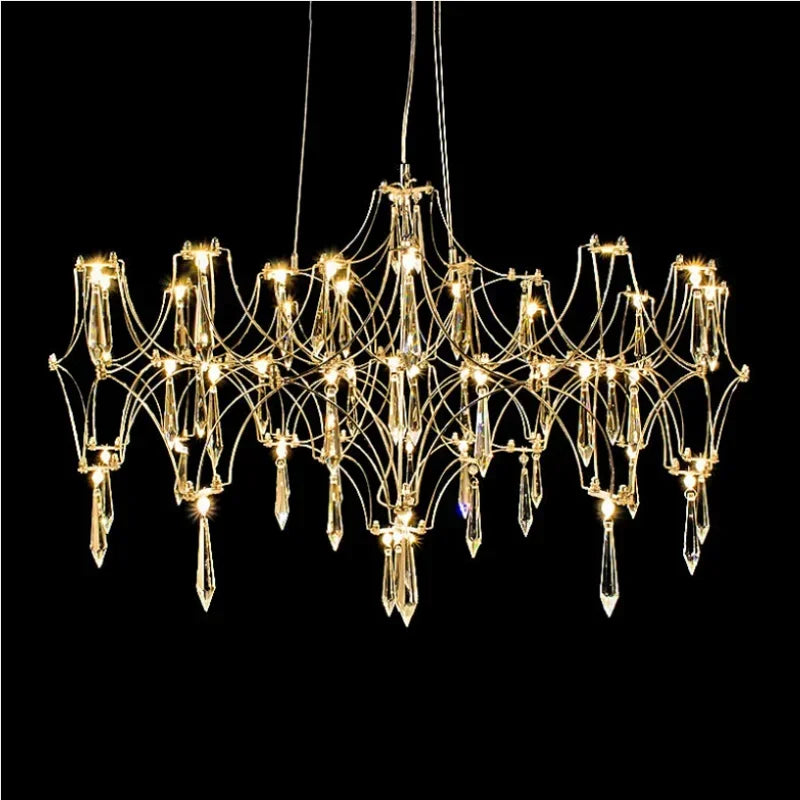 Modern Luxury Crystal Chandelier LED Starry Crystal Chandelier for Villa Parlor Bedroom Living Room Firefly Ceiling Chandeliers