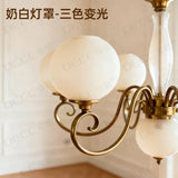 French Retro Living Room Chandelier Rustic American Vintage Dining Room Light Luxury Bedroom Glass Princess Ceiling Lamp