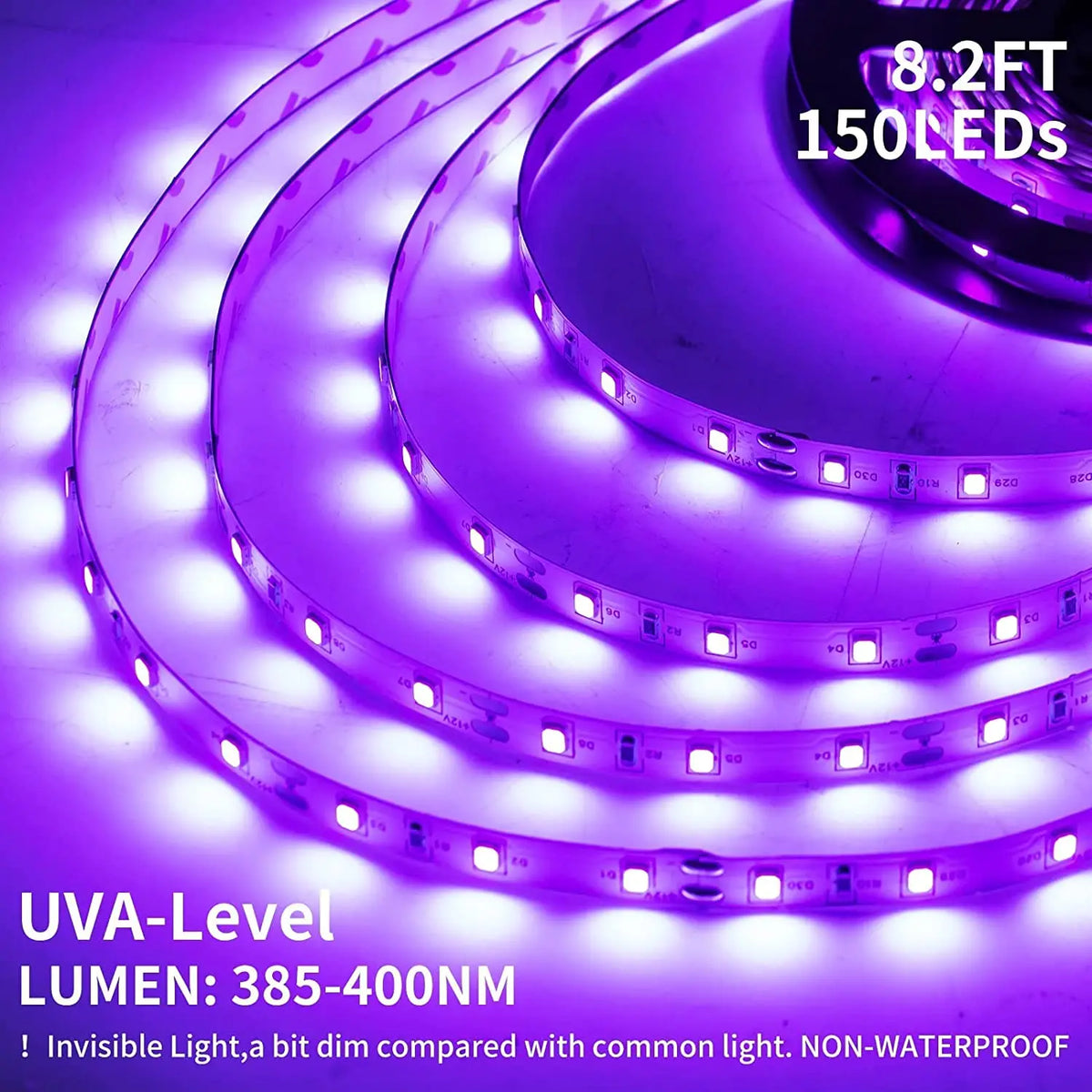 LED 2.5m 10W Black Light Strip with USB Plug Battery Box LED for Glow Neon Party Halloween Birthday outdoor camping Fluorescent Light